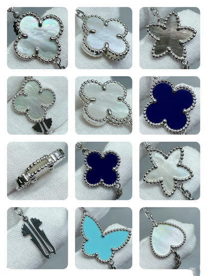 [Regal Jewels]LUCKY CLOVER SILVER 11 MOTIF NECKLACE
