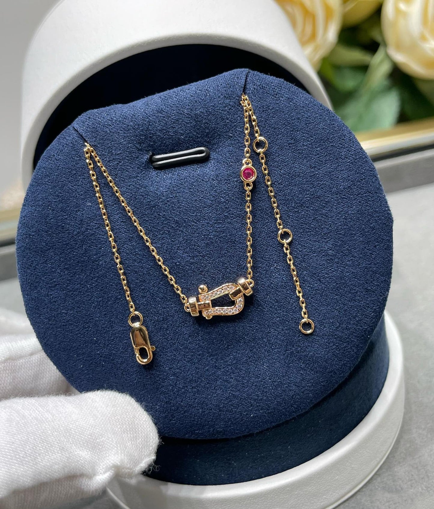 [Regal Jewels]FORCE 10 DIAMOND PINK GOLD NECKLACE