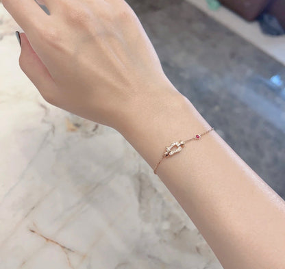 [Regal Jewels]FORCE 10 DIAMOND CHAIN LINK PINK GOLD BRACELET