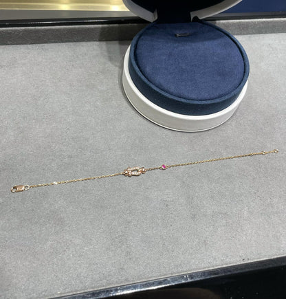 [Regal Jewels]FORCE 10 DIAMOND CHAIN LINK PINK GOLD BRACELET