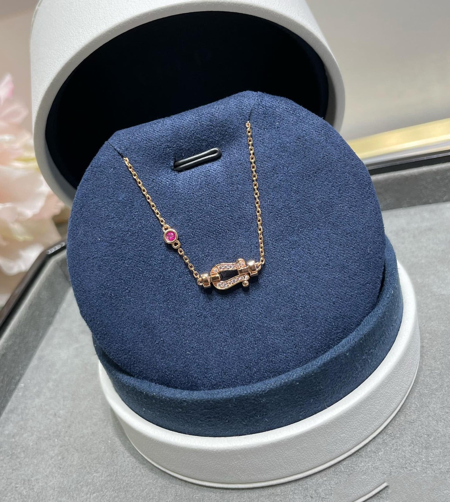 [Regal Jewels]FORCE 10 DIAMOND CHAIN LINK PINK GOLD BRACELET