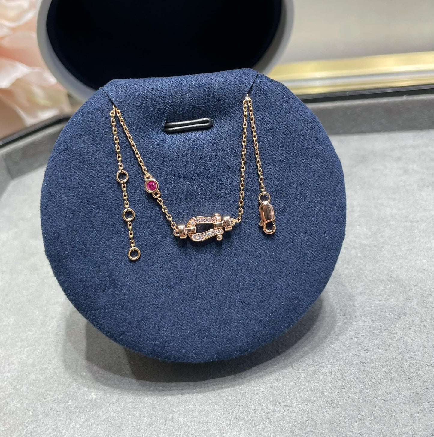 [Regal Jewels]FORCE 10 DIAMOND CHAIN LINK PINK GOLD BRACELET