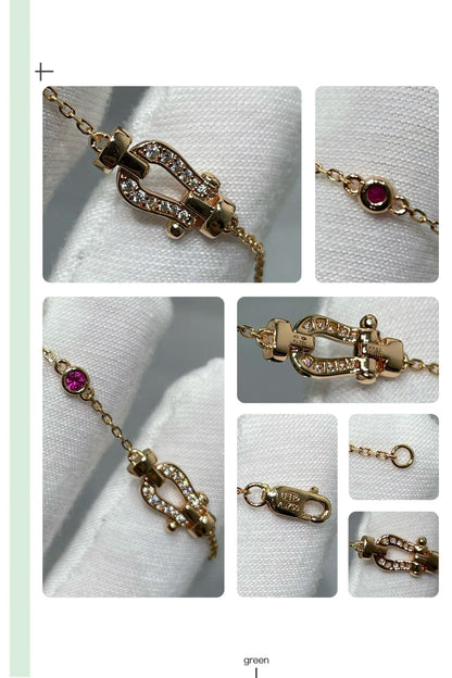 [Regal Jewels]FORCE 10 DIAMOND CHAIN LINK PINK GOLD BRACELET