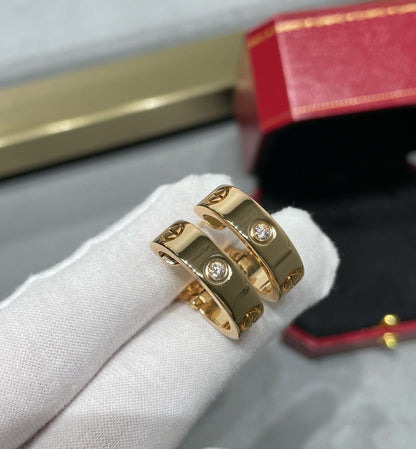[Regal Jewels]LOVE 5.5MM 1 DIAMOND EARRINGS