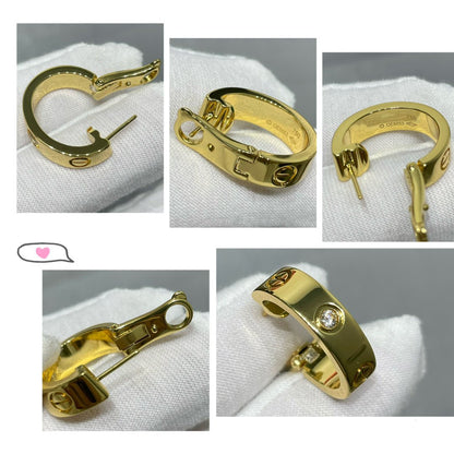 [Regal Jewels]LOVE 5.5MM 1 DIAMOND EARRINGS