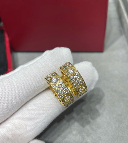 [Regal Jewels]LOVE 5.5MM DIAMOND PAVED EARRINGS