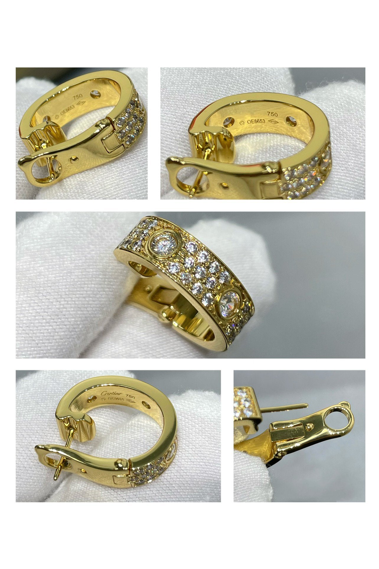 [Regal Jewels]LOVE 5.5MM DIAMOND PAVED EARRINGS
