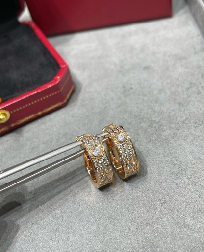 [Regal Jewels]LOVE 5.5MM DIAMOND PAVED EARRINGS