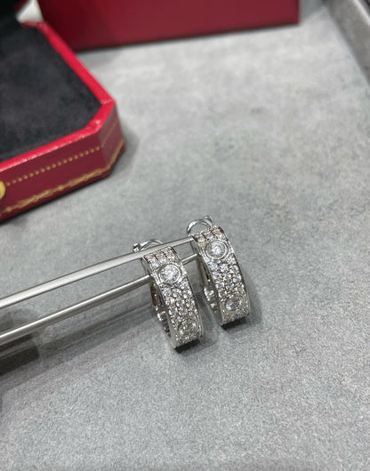 [Regal Jewels]LOVE 5.5MM DIAMOND PAVED EARRINGS