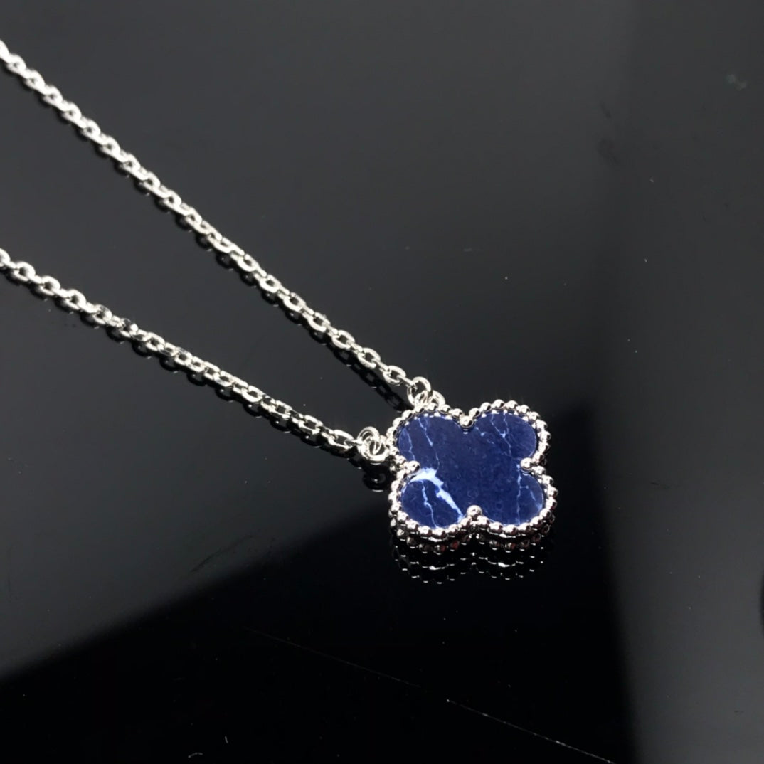 [Regal Jewels]CLOVER PIETERSITE SILVER LONG NECKLACE