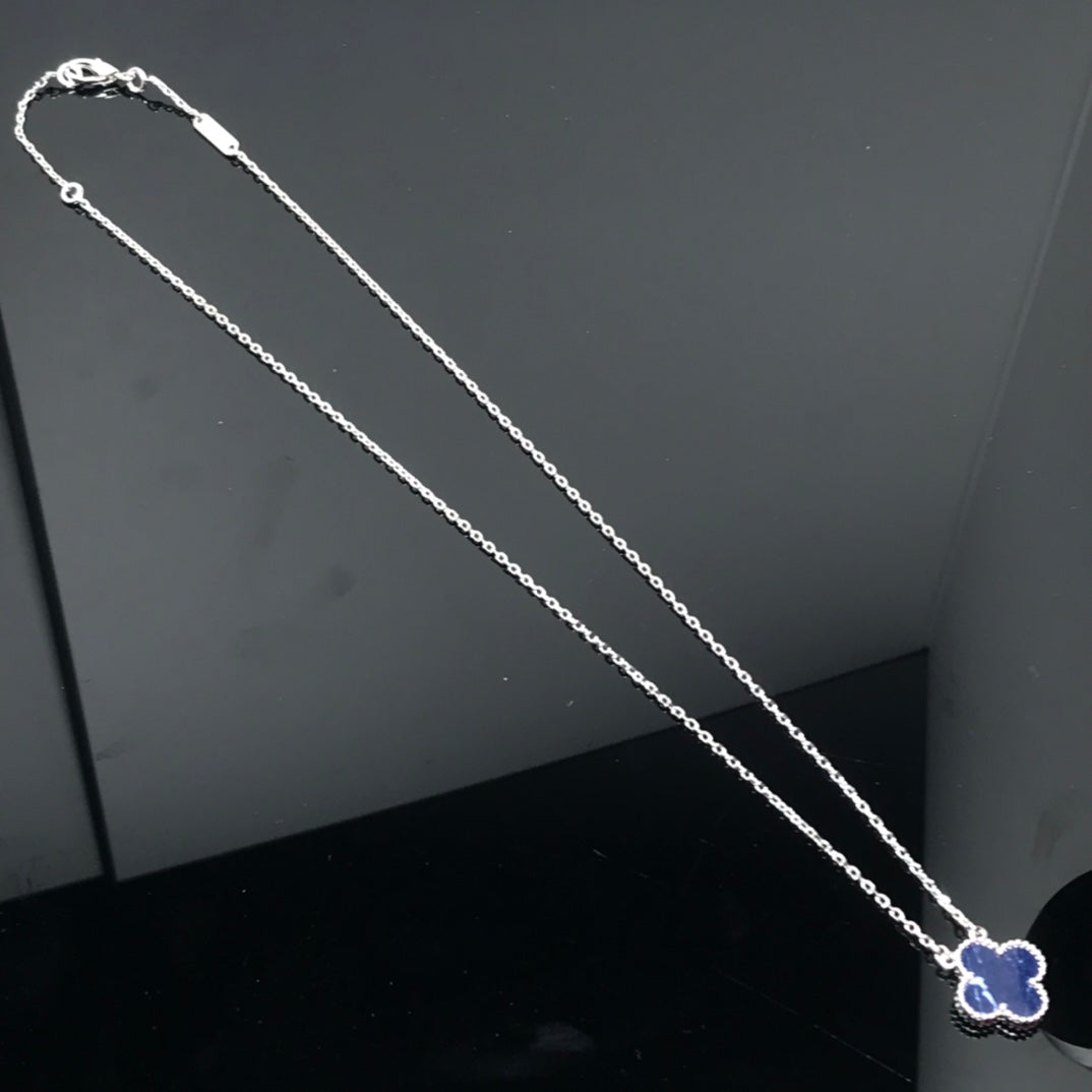 [Regal Jewels]CLOVER PIETERSITE SILVER LONG NECKLACE