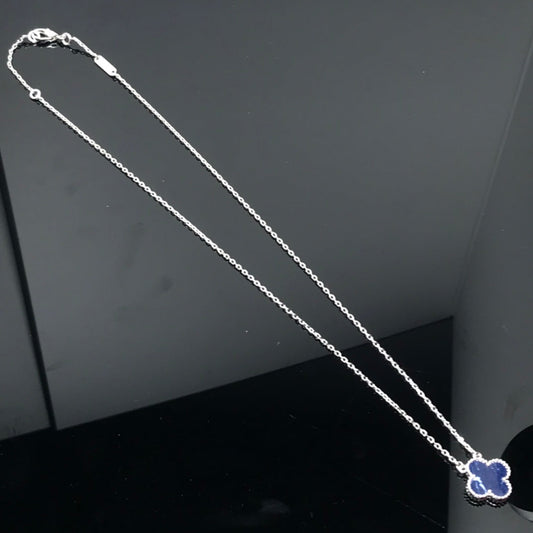 [Regal Jewels]CLOVER PIETERSITE SILVER LONG NECKLACE