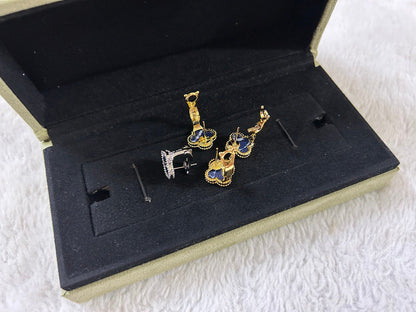 [Regal Jewels]CLOVER PIETERSITE MEDIUM STUD EARRINGS