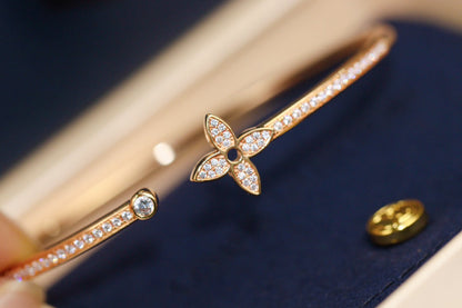 [Regal Jewels]IDYLLE PINK GOLD OPEN BRACELET DIAMOND PAVED