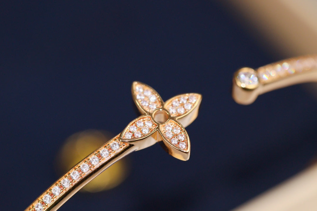 [Regal Jewels]IDYLLE PINK GOLD OPEN BRACELET DIAMOND PAVED