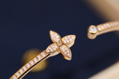 [Regal Jewels]IDYLLE PINK GOLD OPEN BRACELET DIAMOND PAVED