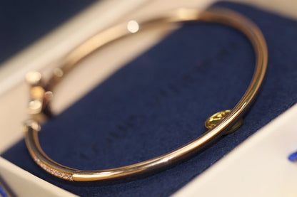 [Regal Jewels]IDYLLE PINK GOLD OPEN BRACELET DIAMOND PAVED