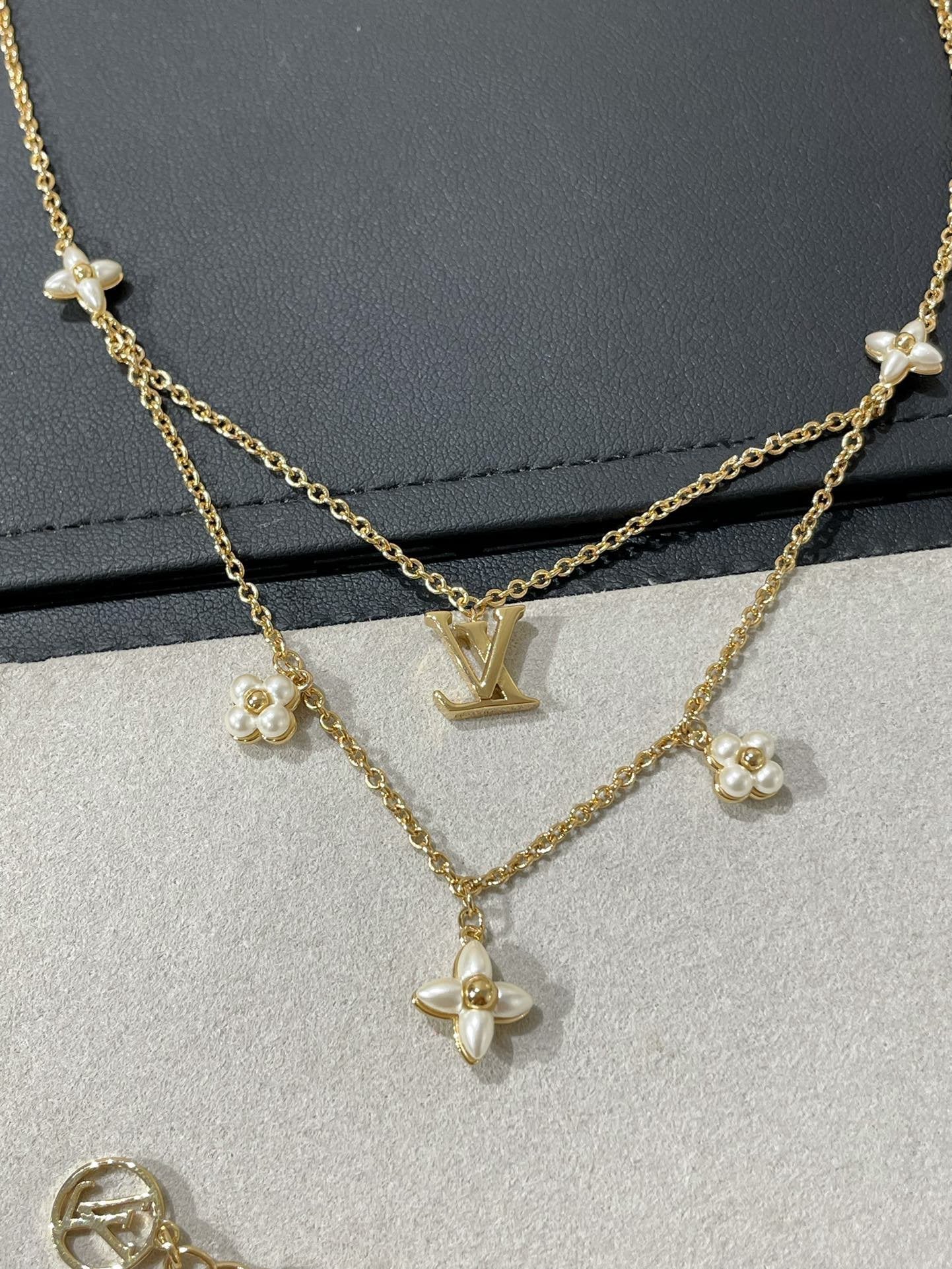 [Regal Jewels]FLOWERGRAM GOLD MOP DOUBLE ROW NECKLACE