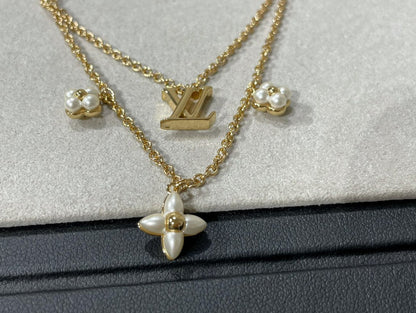[Regal Jewels]FLOWERGRAM GOLD MOP DOUBLE ROW NECKLACE