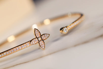 [Regal Jewels]IDYLLE GOLD OPEN BRACELET DIAMOND PAVED