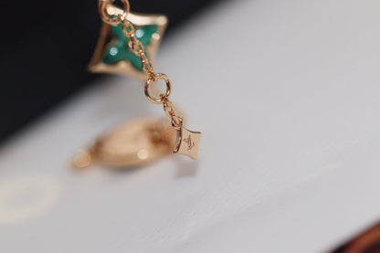 [Regal Jewels]STAR AND SUN 4 MOTIF PINK GOLD MALACHITE BRACELET