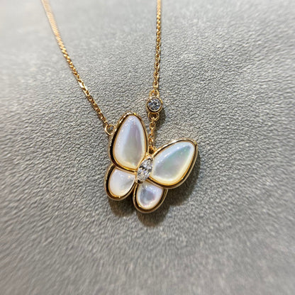 [Regal Jewels]BUTTERFLY MOP DIAMOND NECKLACE