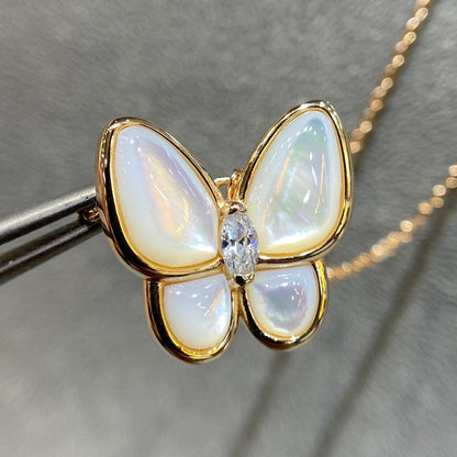 [Regal Jewels]BUTTERFLY MOP DIAMOND NECKLACE