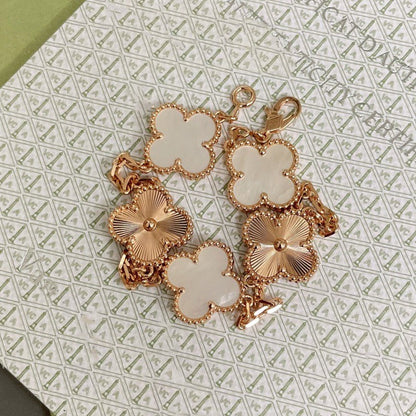 [Regal Jewels]CLOVER BRACELET 5 MOTIF WHITE MOP PINK GOLD