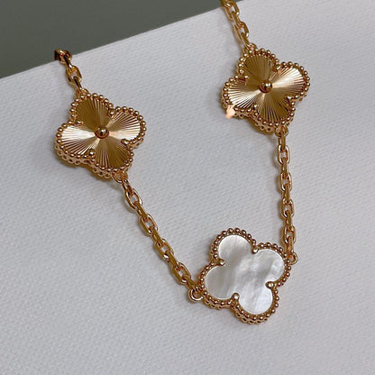 [Regal Jewels]CLOVER BRACELET 5 MOTIF WHITE MOP PINK GOLD