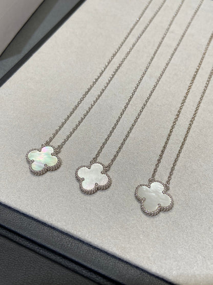[Regal Jewels]CLOVER MEDIUM SILVER WHITE MOP NECKLACE