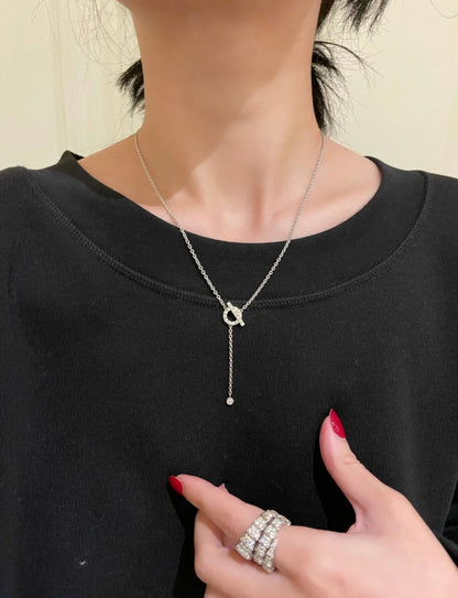 [Regal Jewels]FINESSE SILVER DIAMOND NECKLACE