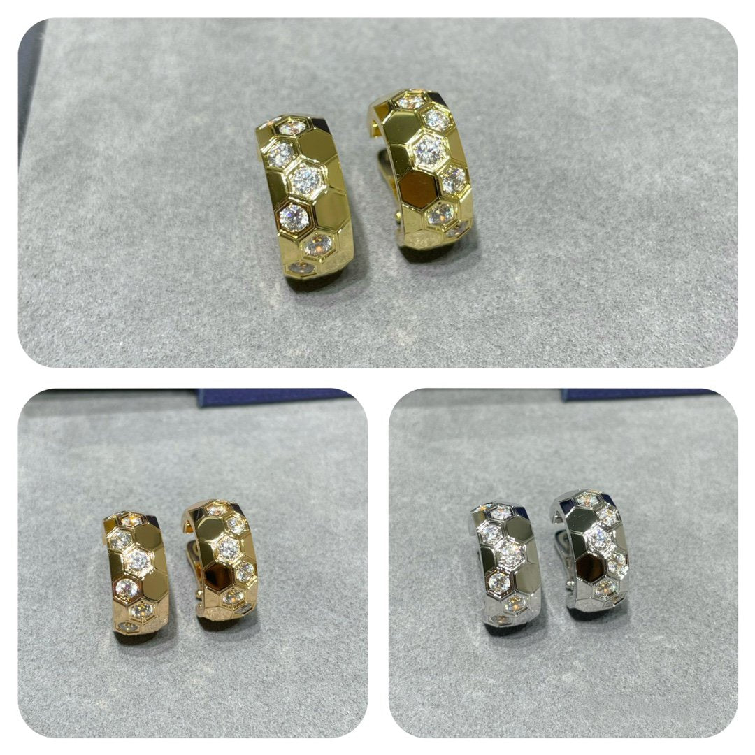 [Regal Jewels]BEE LOVE DIAMOND HOOP EARRINGS