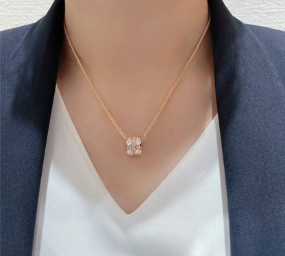 [Regal Jewels]BEE LOVE DIAMOND PAVED 3 ROW NECKLACE