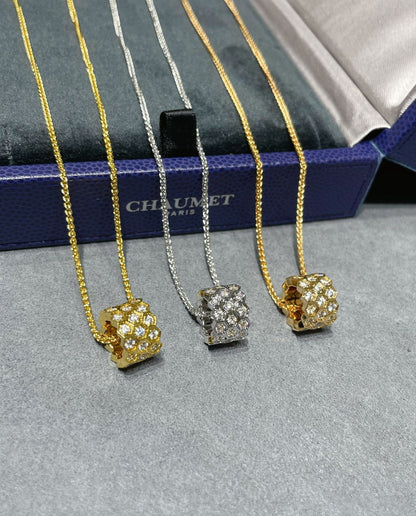 [Regal Jewels]BEE LOVE DIAMOND PAVED 3 ROW NECKLACE