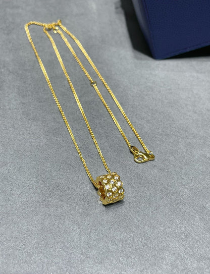 [Regal Jewels]BEE LOVE DIAMOND PAVED 3 ROW NECKLACE