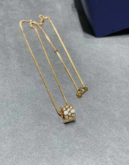 [Regal Jewels]BEE LOVE DIAMOND PAVED 3 ROW NECKLACE