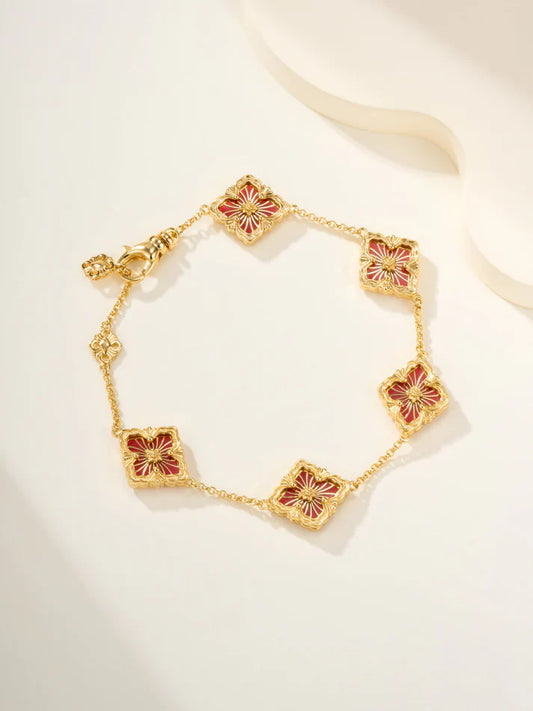 [Regal Jewels]B.C.L ENAMELED Five-Flower Bracelet£¨Various Colors)
