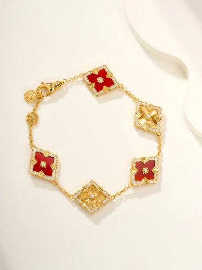 [Regal Jewels]B.C.L ENAMELED Five-Flower Bracelet£¨Various Colors) BIG SIZE