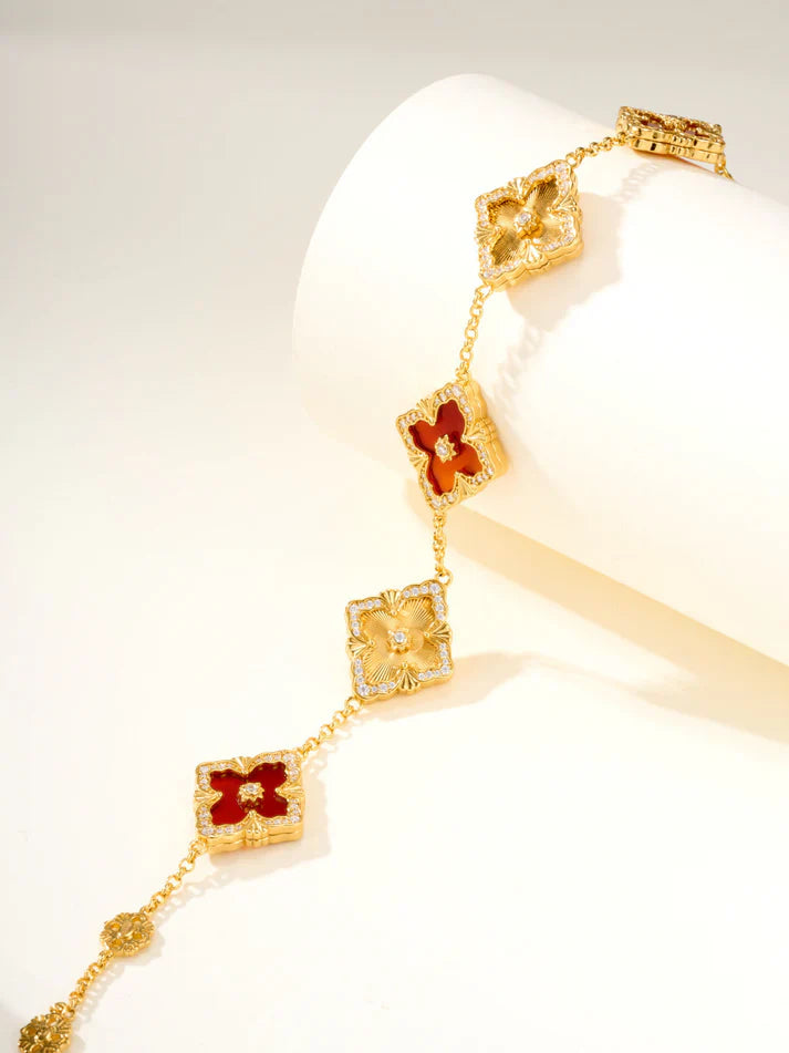 [Regal Jewels]B.C.L ENAMELED Five-Flower Bracelet£¨Various Colors) BIG SIZE