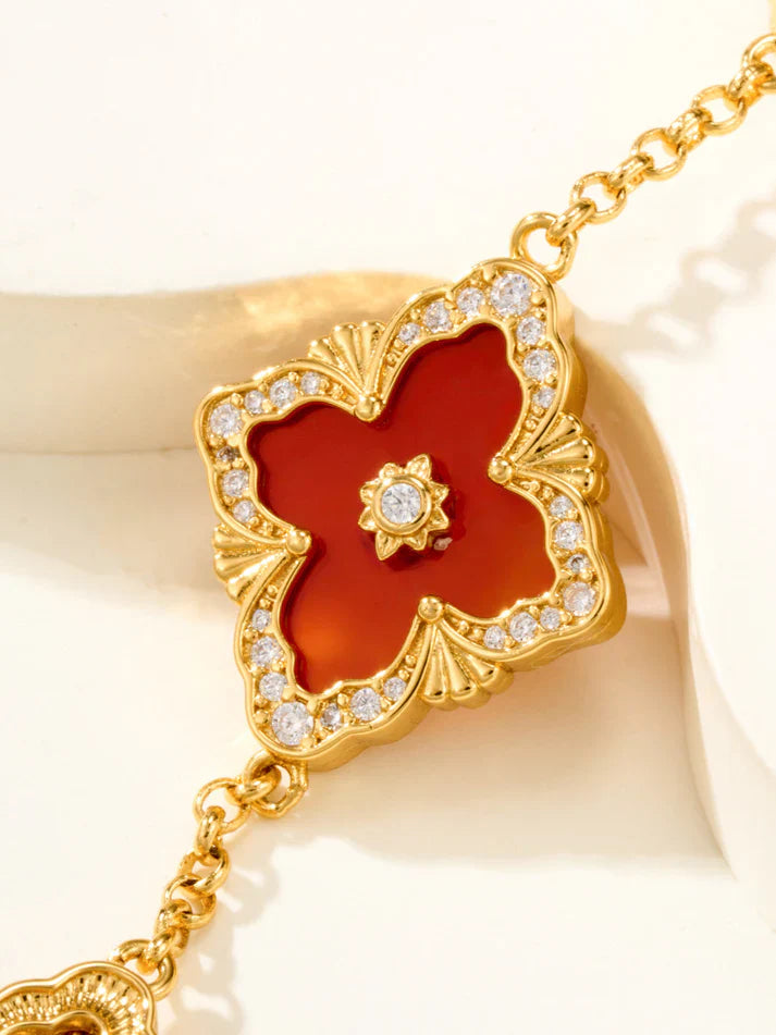 [Regal Jewels]B.C.L ENAMELED Five-Flower Bracelet£¨Various Colors) BIG SIZE
