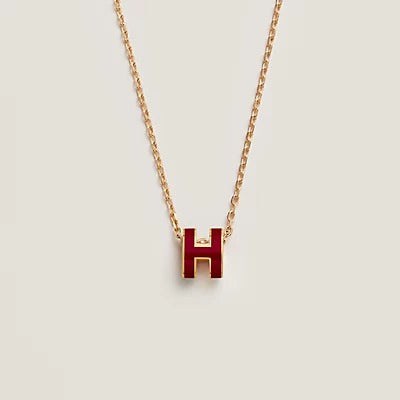 [Regal Jewels]HM CLIC RED ENAMEL GOLD NECKLACE