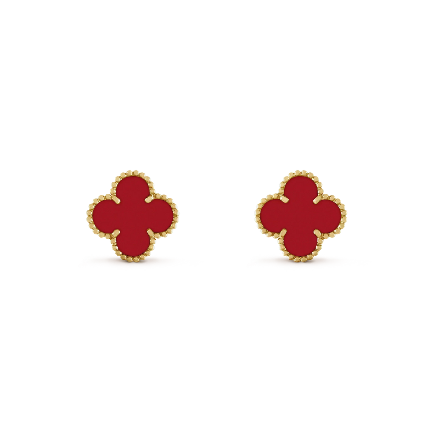 [Regal Jewels]CLOVER MINI 9.5MM CARNELIAN EARRINGS