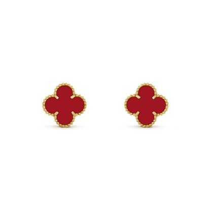 [Regal Jewels]CLOVER MINI 9.5MM CARNELIAN EARRINGS