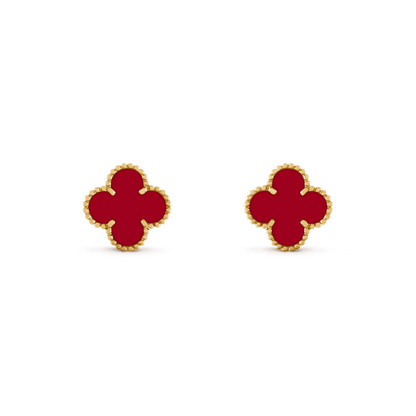 [Regal Jewels]CLOVER MEDIUM 1 MOTIFS CARNELIAN  EARRINGS
