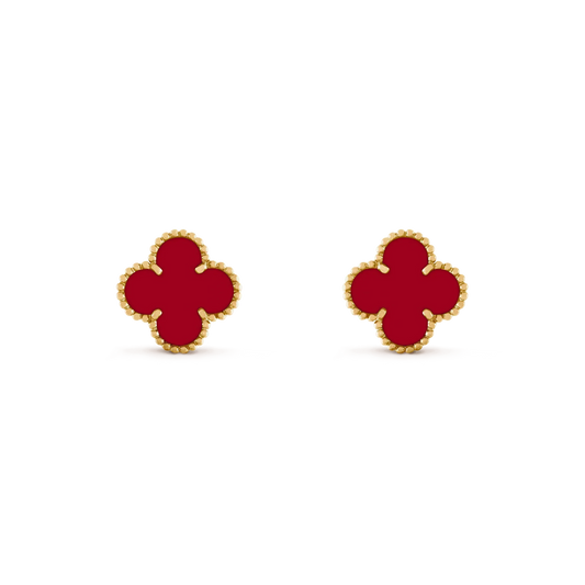 [Regal Jewels]CLOVER MEDIUM 1 MOTIFS CARNELIAN  EARRINGS
