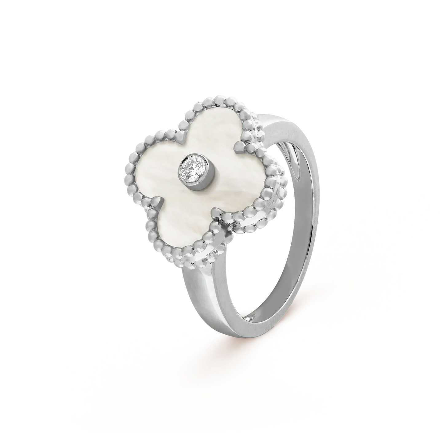 [Regal Jewels]CLOVER SILVER MOP DIAMOND RING