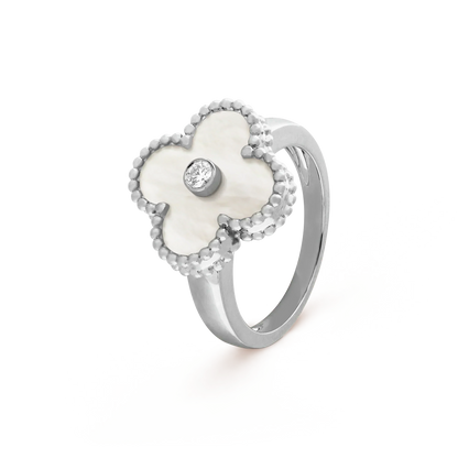 [Regal Jewels]CLOVER SILVER MOP DIAMOND RING
