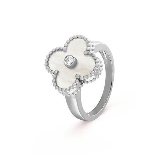 [Regal Jewels]CLOVER SILVER MOP DIAMOND RING