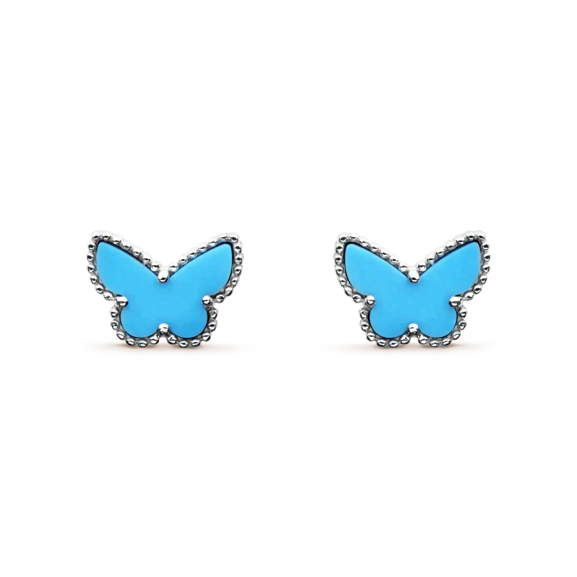 [Regal Jewels]BUTTERFLY TURQUOISE EARRINGS SILVER