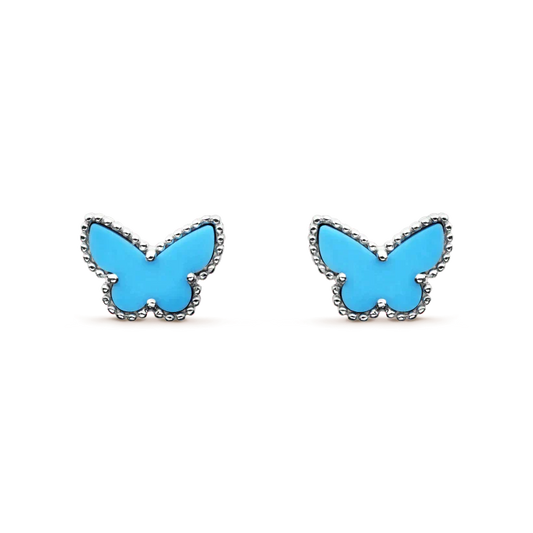 [Regal Jewels]BUTTERFLY TURQUOISE EARRINGS SILVER